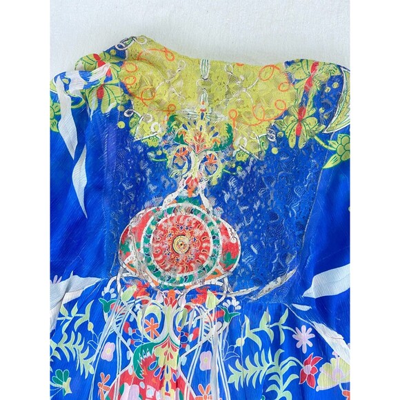 Mushka by Sienna Rose Top Women M Hippie Boho Beaded Lace Artsy Tunic Semi Sheer - Picture 9 of 10